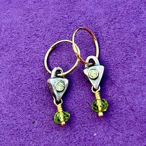 Lee Brevard Peridot Triangle Drop Pair of Earrings